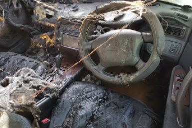 Автомобиль, пожар, сгорел автомобиль МЧС ЕАО