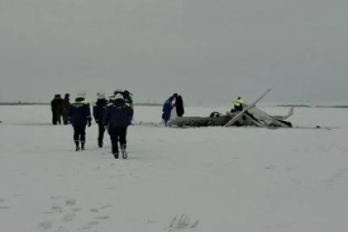 Последствия авиакатастрофы под Орском Telegram-канал мэра Орска Артема Воробьева