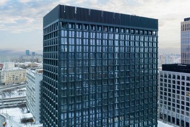 Крупный бизнес-центр с необычным фасадом из стекла строят в Москве https://www.mos.ru