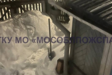 Снег заблокировал пенсионера в доме в Подмосковье Telegram / ГКУ МО &quotМособлпожспас&quot