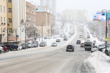 улица Суханова, снег , снегопад, метель Евгений Кулешов, ИА PrimaMedia