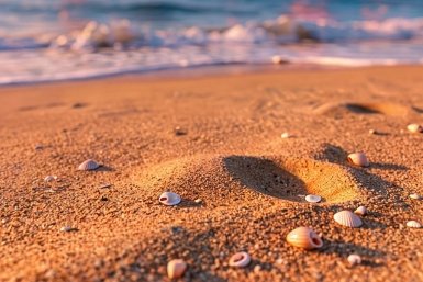 песок, пляж сгенерировано нейросетью