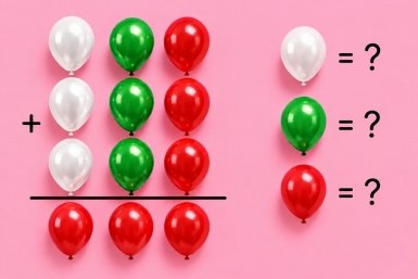 IQ-тест: какие цифры спрятались за шарами? Угадайте ответ за 60 секунд