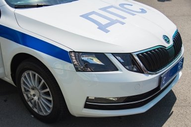 Мужчина с разбегу прыгнул на машину ДПС у метро в Москве