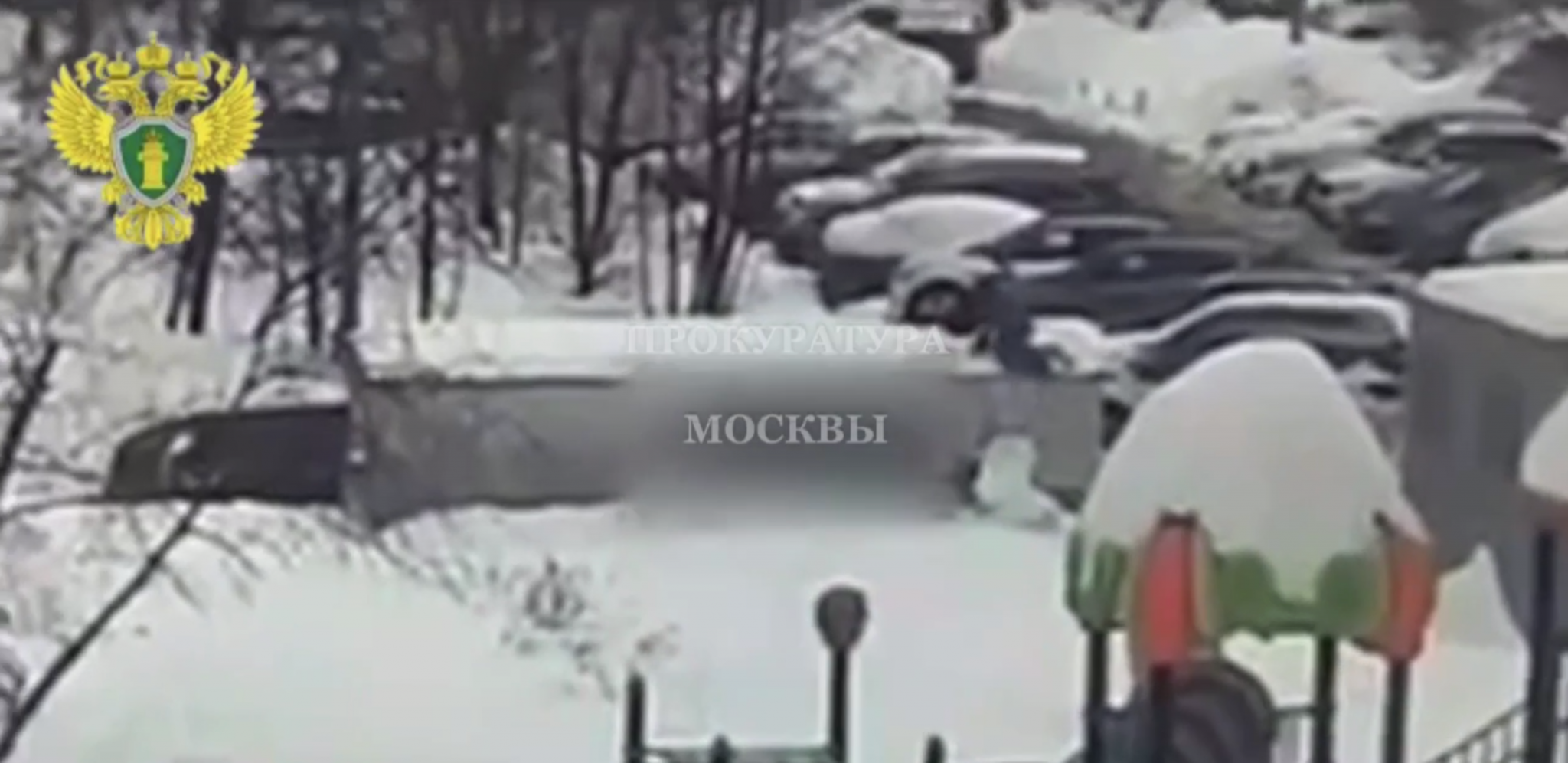 Момент падения детей с крыши в Москве попал на видео